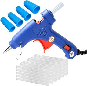 img 4 attached to 20W Hot Glue Gun Kit with 30Pcs Mini Glue Sticks: DuoAndDuo High Temp Industrial Glue Gun, Anti-Scald Silicone Finger Cots, Blue