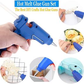 img 1 attached to 20W Hot Glue Gun Kit with 30Pcs Mini Glue Sticks: DuoAndDuo High Temp Industrial Glue Gun, Anti-Scald Silicone Finger Cots, Blue