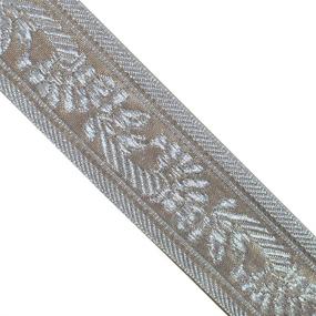 img 2 attached to 🎀 JL 417 Metallic Silver Floral Jacquard Webbing Ribbon Trim 1-1/2" (38mm) 5 Yards: Perfect for Sewing, Crafting, Home Decor, Weddings, Gift Wrapping, Hat Bands - Buy Now!