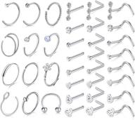 💍 modrsa stainless steel hoop nose rings for women - nose piercings jewelry, silver nose rings hoops, 20 gauge logo