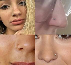 img 3 attached to 💍 MODRSA Stainless Steel Hoop Nose Rings for Women - Nose Piercings Jewelry, Silver Nose Rings Hoops, 20 Gauge