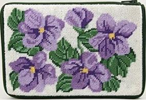 img 2 attached to Cosmetic Purse Sweet Violets Needlepoint