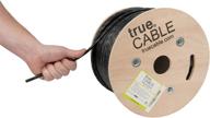 🔌 truecable черный кабель ethernet cat6 прямого захоронения - 500ft, водонепроницаемый, стандарт cmx для использования на открытом воздухе, 23awg медь, 550мгц, сертифицирован по etl, непокрытый utp - массовый кабель для оптимальной сетевой производительности. логотип