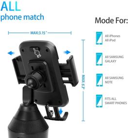 img 1 attached to Upgraded Adjustable Car Cup Holder Phone Mount for iPhone 12 Pro/11/XS Max/XR/X/8, Samsung Galaxy S20/S10/S9, Note 10/S8/S7, LG, Sony & More - Car Phone Mount