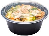 bpa free pp round take out food container with clear plastic lid - catering and takeout - 32 oz - black - plastic - disposable - 100ct box - restaurantware - asporto microwavable to-go container logo