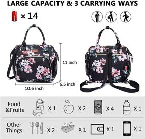 img 3 attached to 👜 Versatile Insulated Lunch Bag for Women - Spacious Tote, Leakproof Reusable Cooler, Adjustable Shoulder Strap - Ideal for School, Office, Picnic & Beach