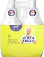 🧽 swiffer wetjet all purpose cleaning solution refills - mr. clean power, lemon - 2count, 1.25 l each (packaging may vary) logo