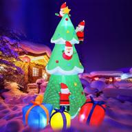 🎄 8ft christmas tree inflatables with 4 santa claus decoration - outdoor christmas decorations for tree, indoor outdoor yard décor logo