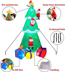 img 3 attached to 🎄 8FT Christmas Tree Inflatables with 4 Santa Claus Decoration - Outdoor Christmas Decorations for Tree, Indoor Outdoor Yard Décor