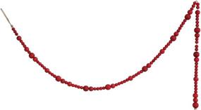 img 1 attached to 🔴 Captivating 72 Inch Paulownia Wood Bead Garland in Vibrant Red by Creative Co-Op