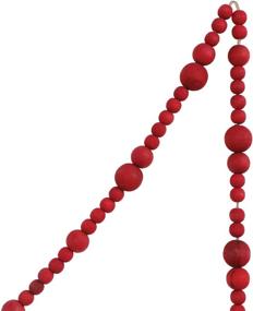 img 2 attached to 🔴 Captivating 72 Inch Paulownia Wood Bead Garland in Vibrant Red by Creative Co-Op