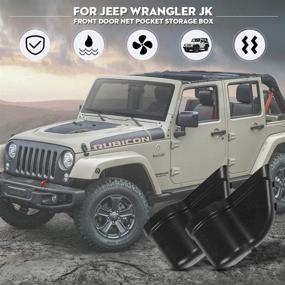 img 2 attached to Органайзер для хранения полок на передней двери для Jeep Wrangler JK JKU (2011-2018) - Вставка в карман двери RT-TCZ, водительской/пассажирской стороны, черный