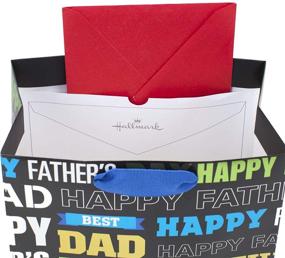 img 1 attached to Hallmark 9-inch Medium Father's Day Gift Bag with Tissue Paper - Black, Green, Blue, Gold - Best Dad - Happy Father's Day