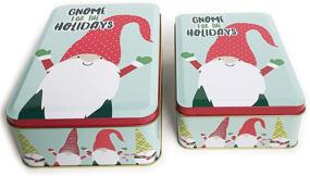 img 4 attached to 🎅 Christmas Cookie Tins: Gift-Ready Candy Snack Boxes with Festive Gnome Design