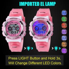 img 1 attached to Girls' Waterproof Outdoor Digital Watch with Multiple Functions
