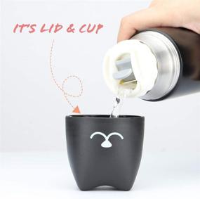 img 3 attached to 🐱 DIFFLIFE Mini Vacuum Mug Cute Thermos | 2019 New Stainless Steel Hot Water Bottle Travel Cup | 304 Stainless Steel Milk Mug Coffee Tea (Black Cat) | DAYUN