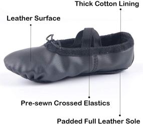 img 2 attached to 🩰 Stylish Ruqiji Leather Ballet Toddlers Slippers for Girls - Comfy and Chic Shoes