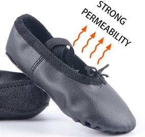 img 1 attached to 🩰 Stylish Ruqiji Leather Ballet Toddlers Slippers for Girls - Comfy and Chic Shoes