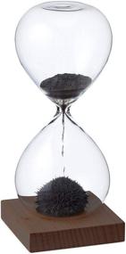 img 1 attached to ⏳ Magnetic Sand Glass Hourglass Timer: Stunning Decor Piece with Wooden Base