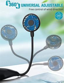 img 2 attached to 🌀 SLENPET 5000mAh Portable Neck Fans: 6 Speeds, 360° Rotation | Long-lasting, Hands-Free Wearable Personal Fan for Outdoor Travel, Sports, Cycling, Hiking - USB Rechargeable