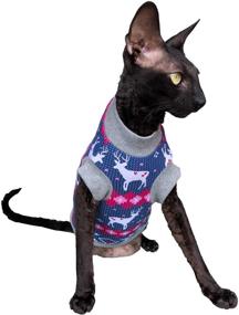 img 3 attached to 🔥 Cozy Winter Apparel: Kotomoda Cat's Warm T-Shirt for Hairless & Naked Sphynx Cats - Santa's Deer Sweater