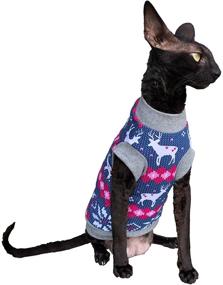 img 4 attached to 🔥 Cozy Winter Apparel: Kotomoda Cat's Warm T-Shirt for Hairless & Naked Sphynx Cats - Santa's Deer Sweater