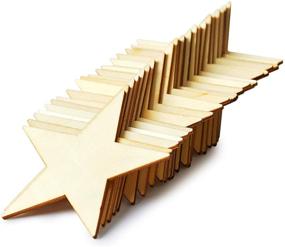 img 4 attached to 24-Pack of Unfinished Wooden Star Cutouts, 4 Inches - Ideal for Crafting