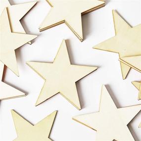 img 2 attached to 24-Pack of Unfinished Wooden Star Cutouts, 4 Inches - Ideal for Crafting