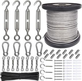 img 4 attached to 🌟 Enhance Your Outdoor Lighting with String Light Hanging Kit - Durable Wire Rope, Turnbuckle, and Hooks Included