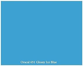 img 3 attached to 🔵 Craft with Ease: 12&#34; x 10 ft Glossy Oracal 651 Ice Blue Adhesive-Backed Vinyl Roll for Craft Cutters & Vinyl Sign Cutters