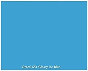 img 2 attached to 🔵 Craft with Ease: 12&#34; x 10 ft Glossy Oracal 651 Ice Blue Adhesive-Backed Vinyl Roll for Craft Cutters & Vinyl Sign Cutters