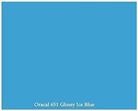 img 1 attached to 🔵 Craft with Ease: 12&#34; x 10 ft Glossy Oracal 651 Ice Blue Adhesive-Backed Vinyl Roll for Craft Cutters & Vinyl Sign Cutters