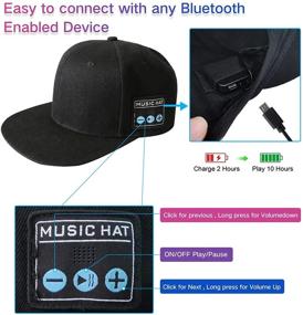 img 2 attached to 🎧 TOUCH TWO Wireless Bluetooth 5.0 Speaker Hat/Cap with Inbuilt Microphone - Perfect for Outdoor/Indoor Sports, Best Gift for Men/Women/Boys/Girls (Black)