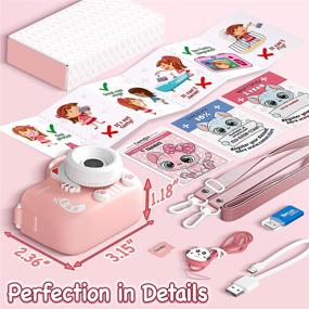 img 2 attached to Cute Pink CamOn Digital Kids Camera - Perfect Selfie Camera for Girls Age 3+ with Flash 32GB - High-Resolution 12MP Premium Toddler Camera HD 1080P - Ideal Children Birthday Gift - Toy Photo Video Cameras for Girls