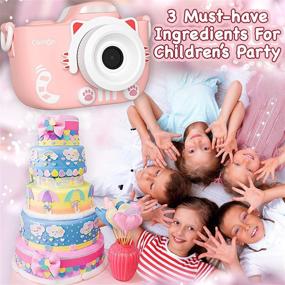 img 1 attached to Cute Pink CamOn Digital Kids Camera - Perfect Selfie Camera for Girls Age 3+ with Flash 32GB - High-Resolution 12MP Premium Toddler Camera HD 1080P - Ideal Children Birthday Gift - Toy Photo Video Cameras for Girls