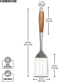 img 1 attached to 🔥 Farberware 5276575 Barbecue Acacia Wood Handled Turner: Premium Grilling Tool for Perfect BBQ Results