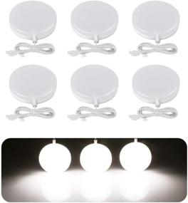 img 4 attached to 💡 LE LED Under Cabinet Puck Lights Kit, 1020 Lumens, 5000K Daylight White, Night Light, Ideal for Kitchen, Closet, Stairs and More, All-Inclusive Accessories, Pack of 6