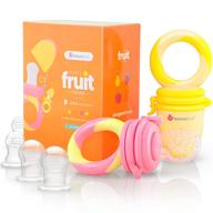 🍼 naturebond baby food feeder/fruit feeder pacifier (2 pack) - teething toy teether for infants, bonus silicone sacs included логотип