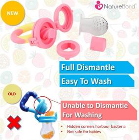 img 2 attached to 🍼 NatureBond Baby Food Feeder/Fruit Feeder Pacifier (2 Pack) - Teething Toy Teether for Infants, Bonus Silicone Sacs Included