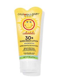 img 4 attached to 🌞 Крем California Baby Calendula SPF 30+ для лица и тела - идеально подходит для аллергиков и чувствительной кожи! Не содержит дополнительных ароматизаторов, распространенных аллергенов и раздражителей. Подходит для малышей, детей и взрослых. Календула, 2,9 унции