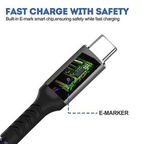 img 2 attached to ⚡️ 10FT Кабель Aczhk Type C 20V 5A 100W для быстрой зарядки USB-C, 90 градусов, совместим с Google Pixel 3 2 XL, Samsung Galaxy Note 10 S9 S8 S10, MacBook Air, iPad Pro 2018 и другими устройствами.