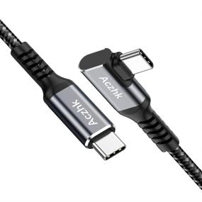 img 4 attached to ⚡️ 10FT Кабель Aczhk Type C 20V 5A 100W для быстрой зарядки USB-C, 90 градусов, совместим с Google Pixel 3 2 XL, Samsung Galaxy Note 10 S9 S8 S10, MacBook Air, iPad Pro 2018 и другими устройствами.