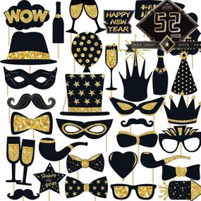 img 4 attached to 🎉 52PCS New Year 2021 Photo Booth Props: Funnlot New Years Eve Props, Selfie Props for Kids & Adults - Perfect for Happy New Year Decorations!