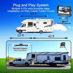 img 3 attached to 📷 High-Speed Rear View Observation RV Backup Camera AHD 1080P with 7 Inch LCD Monitor and 30 Mins DIY Installation System for Trailer Truck Fifth Wheel Camper - Long-Lasting Metal Material by DoHonest V22