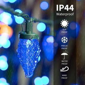 img 1 attached to Brightown C9 LED Christmas String Lights - 16 Ft, 25 LEDs - Waterproof Blue Strawberry Vintage Christmas Lights for Xmas Tree, Garden, Holiday, Party Patios Decoration