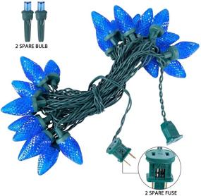 img 3 attached to Brightown C9 LED Christmas String Lights - 16 Ft, 25 LEDs - Waterproof Blue Strawberry Vintage Christmas Lights for Xmas Tree, Garden, Holiday, Party Patios Decoration