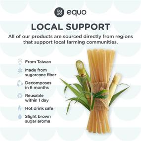 img 1 attached to Sustainable Sugarcane Drinking Straws - Pack of 50 Biodegradable, Compostable & Plastic-Free Straws in Standard Size by EQUO
