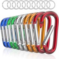 sprookber 3-inch aluminum carabiner d ring clips, spring snap hook for keychains - set of 10 логотип