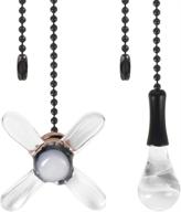 ginoya ceiling fan pull chain set - 2 pack cords with 2 beaded ball extension chains (light bulb and fan), 12 inches each логотип