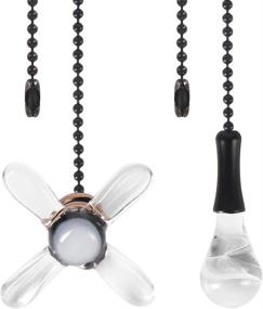 img 4 attached to Ginoya Ceiling Fan Pull Chain Set - 2 Pack Cords with 2 Beaded Ball Extension Chains (Light Bulb and Fan), 12 Inches Each